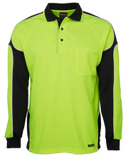 
                      
                        Load image into Gallery viewer, Hi Vis Long Sleeved Arm Panel Polo
                      
                    