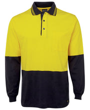 
                      
                        Load image into Gallery viewer, Hi Vis Long Sleeved Cotton Polo
                      
                    