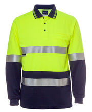 
                      
                        Load image into Gallery viewer, Hi Vis Long Sleeves Cotton Back Polo with reflective tape
                      
                    