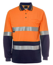 
                      
                        Load image into Gallery viewer, Hi Vis Long Sleeves Cotton Back Polo with reflective tape
                      
                    