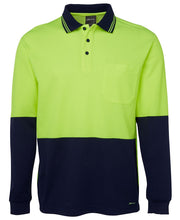 
                      
                        Load image into Gallery viewer, Hi Vis Long Slevees Cotton Back Polo
                      
                    