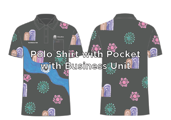 (PERSONALISED WITH BUSINESS UNIT) Terrific Tweed Black Polos with Pocket
