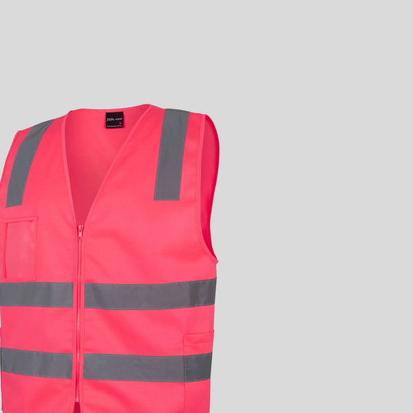 Hi Vis  Zip Safety Vest
