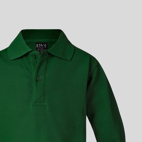 Kids Long Sleeved Pique Polo