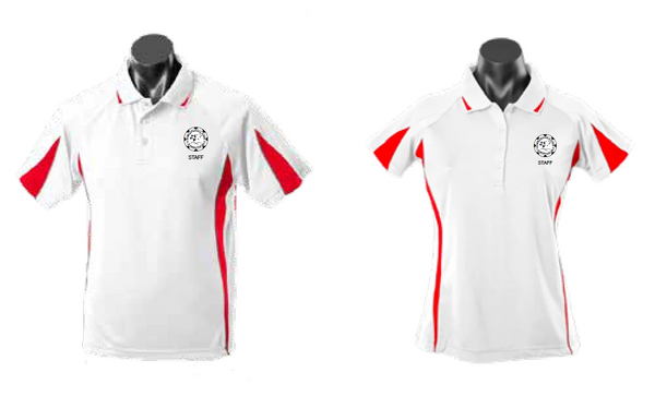 Eureka Polo WHITE/RED - Mens + Ladies cut
