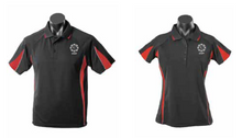 Load image into Gallery viewer, Eureka Polo BLACK/RED - Mens + Ladies cut
