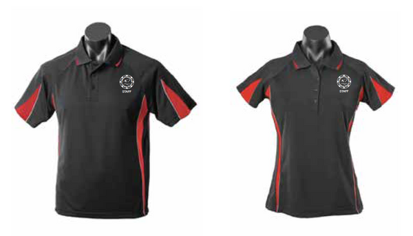 Eureka Polo BLACK/RED - Mens + Ladies cut